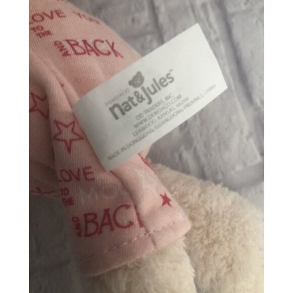 9” Nat & Jules Jammie Pals Pink Bunny Rabbit Plush Love You to the Moon and Back - Picture 3 of 5